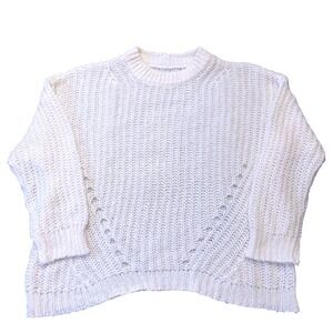 American Eagle cream knit sweater womens medium cozy textured pullover